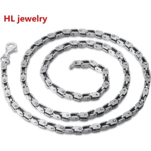 65cm 925 Sterling Silver Jewelry Necklace 4MM Thickness Chain Men Gift Thai Silver Long&Choker Fashion Necklace