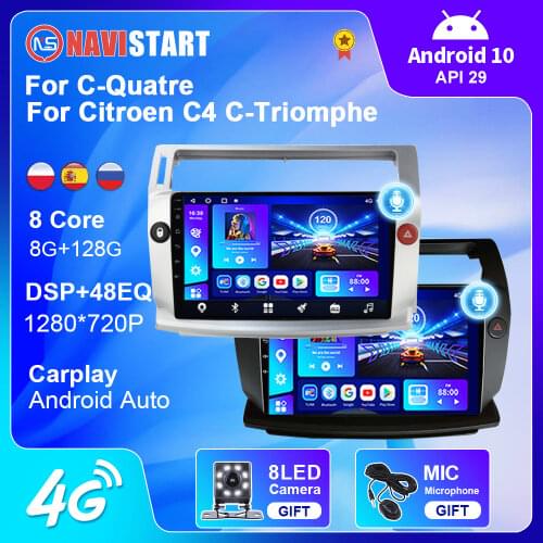 Car Radio for Citroen C4 C-Triomphe C-Quatre 2004-2009 Multimedia Video No 2 Din Dvd Player Android 9.0 GPS Navigation Accessory