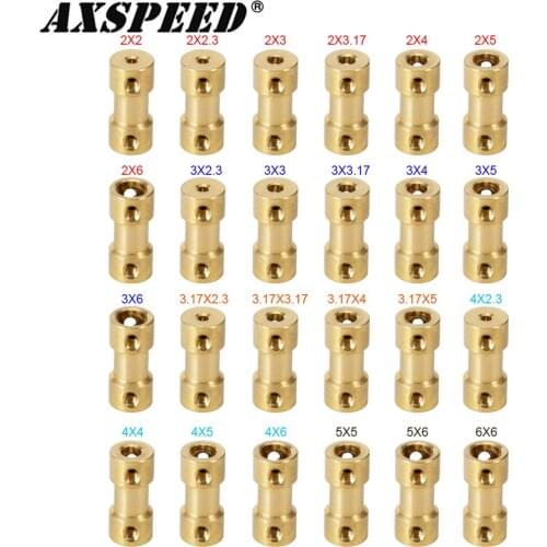 AXSPEED 10PCS Brass Flexible Motor Shaft Coupling Coupler Motor Transmission Connector for RC Boat Model Toy Cardan Joint