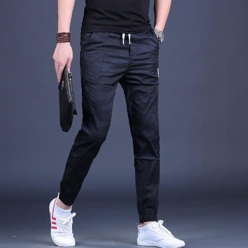 Black Camouflage Casual Pants Men New Summer Fashion Thin Slim Fit Sport Joggers Male Trousers