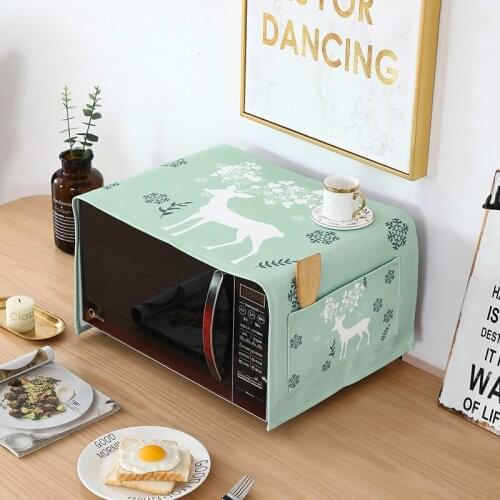 Multifunction Nordic Cotton Linen Microwave Oven Cover Cloth Rectangle Waterproof Oil-proof Wear Resistant Home Oven Dust Cover