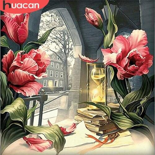 HUACAN 5D DIY Diamond Embroidery Flower Craft Kit Diamond Painting Book Full Square New Arrival Art Rhinestone Home Decoration