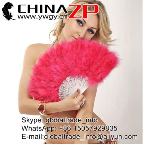 CHINAZP Factory Good Quality Dyed Elegant Peach Marabou Feather Hand Fan Costume Fun Act Burlesque Decor Dancing