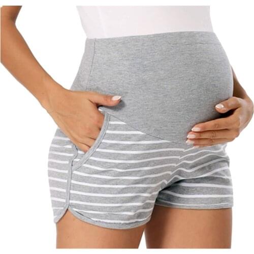 Summer Maternity Shorts Clothing High Waist Shorts For Pregnancy Women Belly Pants With Pocket Women Clothing Outfit E0161