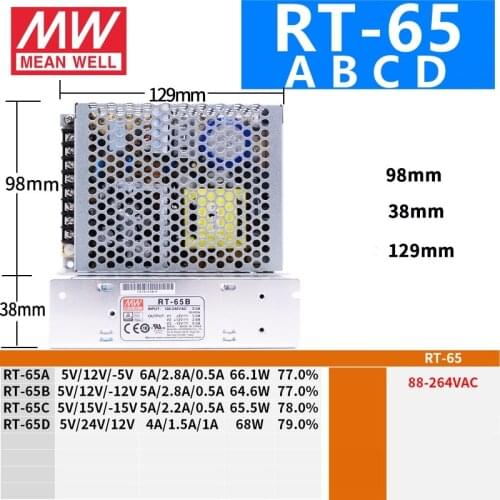 MEAN WELL RT -65A -65B -65C -65D 3-way Switching Power Supply