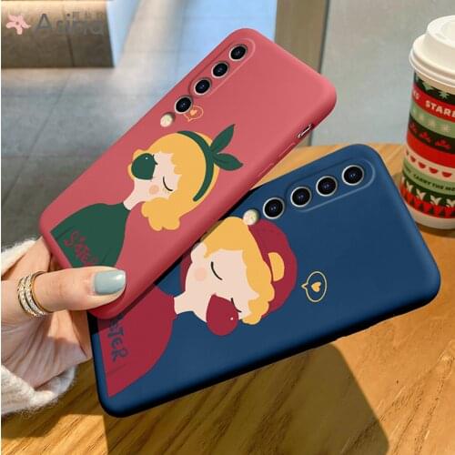 ASINA Fashion Cartoon Case For Xiaomi Redmi Note 8 9 10 Official Original Liquid Silicone Cases For Xiaomi Mi10 11 Cover Cartoon