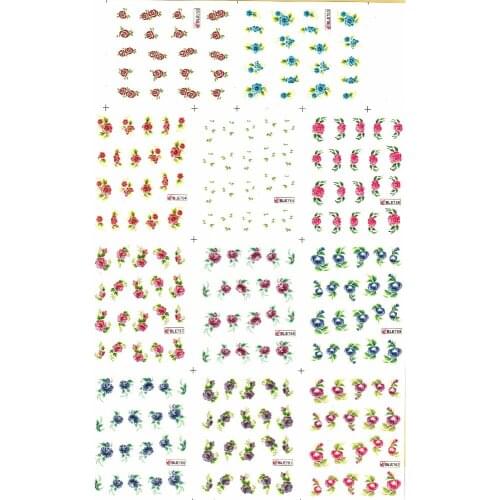 11 PACKS/LOT UPRETTEGO NAIL ART BEAUTY WATER DECAL SLIDER NAIL STICKER FLOWER THORN APPLE SPIREA AZALEA BLE752-762