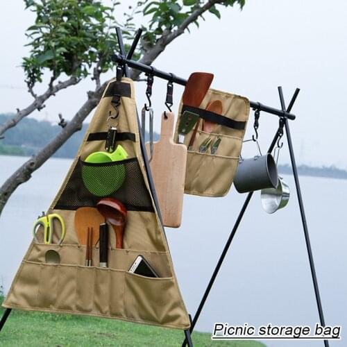 Wholesale Picnic Tableware Storage Bag Portable Waterproof Storage Hanging Bag for Outdoor Camping Barbecue Picnic N66