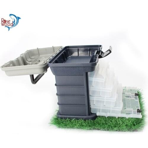 RoseWood Plastic Storage Organizer Box Multi-Layer Fishing Lures Baits Tackle Case Waterproof With Removable Dividers