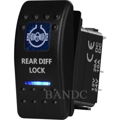 Rear Differential Lock Rocker Switch 5P On-Off Dual Blue Led Toggle Switch for the ARB/Carling/NARVA 4x4 Style, Car Accessories