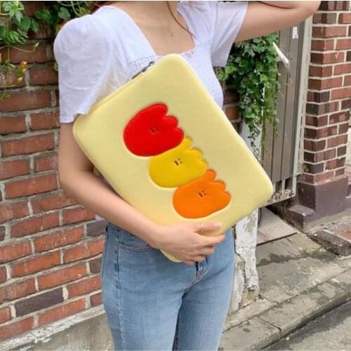 Plush Flower Laptop Liner Bag Tablet Sleeve Case for Ipad 11 13 15 Inch Tablet Liner Sleeve Pouch Bag Ipad Storage Bag 2021 New