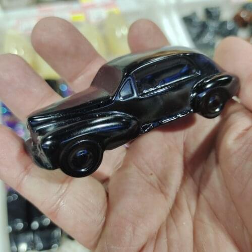 Natural automobile obsidian plays as a gift or a decorative item Obsidian handle piece Home furnishing articles