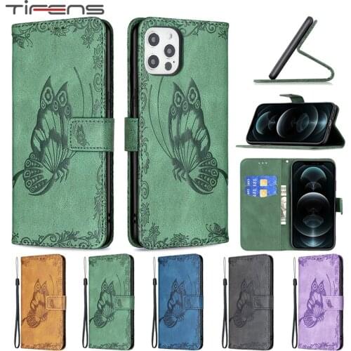 Luxury Embossing Leather Flip Case For iPhone 12 Mini 11 Pro X XS Max XR 8 7 Plus SE 2020 Magnetic Card Holder Stand Phone Cover