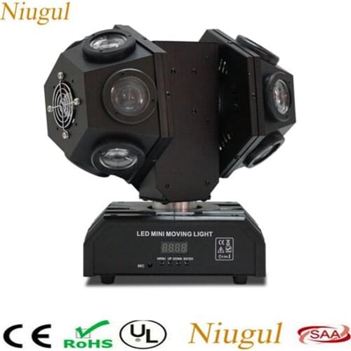 12x10W Double Arms Beam Stage Light With RG Laser/DJ/Bar/Party/ DMX512 RGBW 4IN1 LED Football Moving Head Lights Laser Light