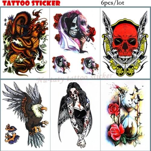 Nu-TATY Eagle Chinese dragon Temporary Tattoo Body Art Flash Tattoo Stickers 21*15cm Waterproof Tatoo Home Decor