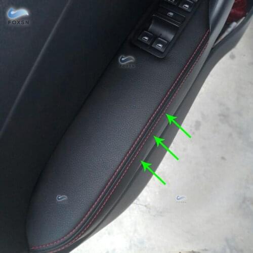 Only Hatchback For VW Polo 2011 2012 2013 2014 2015 2016 Microfiber Leather Door Handle Armrest Panel Decorative Cover