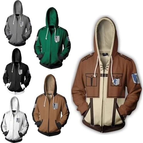 COSSUNAttack on Titan Hoodie Eren Jaeger Jacket Unisex Casual Sweater 3D Printed Long Sleeve Sweatershirts