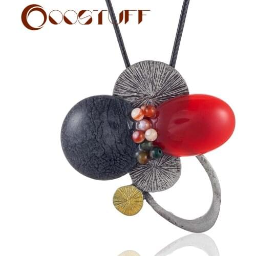 Vintage Long Necklace for women Flower Pendant necklaces & pendants Wholesale Plant Jewelry collares mujer colar choker 2021 New