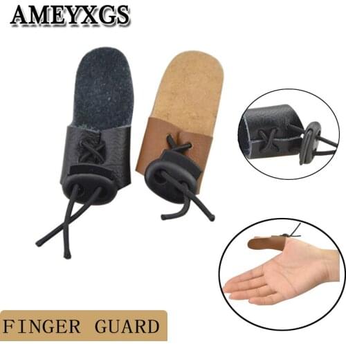 Archery Finger Guard Hunting Shooting Protective Gear Outdoor Shooting Slingshot Catapult Thumb Guard Archery Accessories