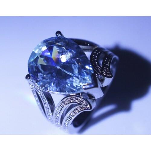 Big Water Drop Cubic Zircon Rings for Women Fashion Engagement Party Jewelry Valentines Gift