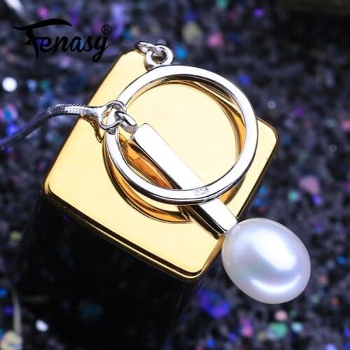 FENASY 925 Sterling Silver Bohemian Pendant With Pearl Jewelry Vintage Custom Natural Freshwater Pearl Necklace For Women