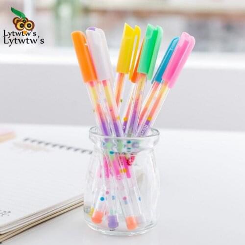 1 Pieces Clearance Korean Stationery Cute Lovely Candy Color Gel Pens Student School Supply 1 Pcs with 6 Colors