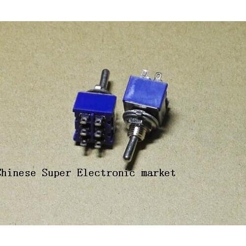 10PCS 6-Pin DPDT ON-OFF-ON Toggle Switch 6A 125VAC