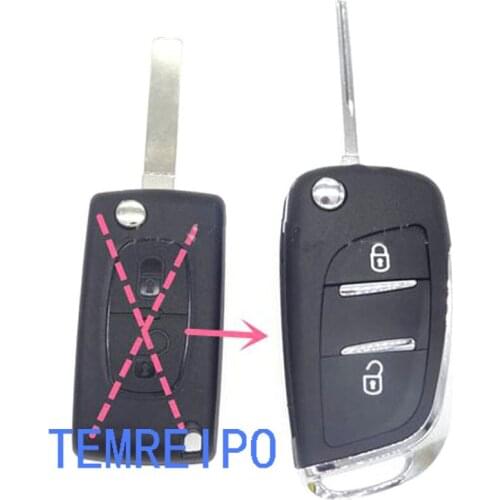 10pcs/lot 2 Button Modified Flip Folding Remote Key Shell Case For Peugeot 107 207 307 307S 308 407 607 2BT DKT0269