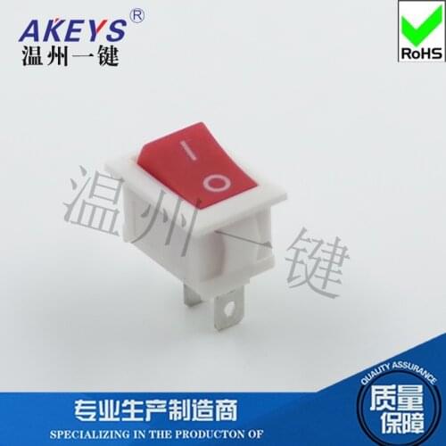 10pcs KCD1-101-bevel rocker Electric wok Red and white 2 feet 2 files Hair dryer rocker switch 15*21 egg cooker