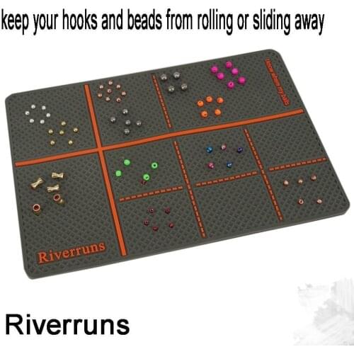 Aventik 2pcs Silicone Tungsten Fly Bead Pad 7.48 x5.12inch (19 x 13cm) Fly Fishing Keep Beads and Hooks From Sliding Away