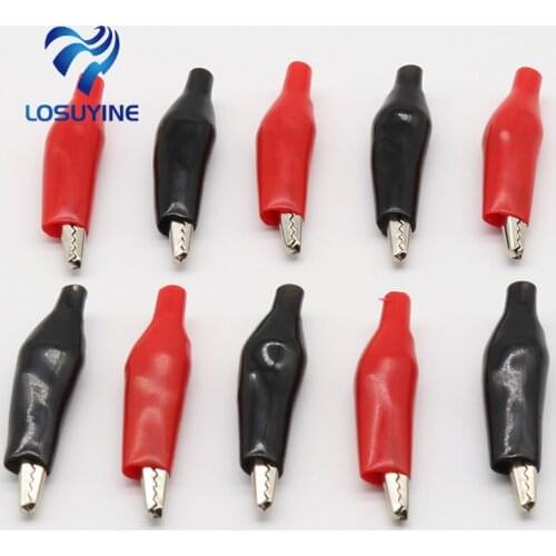 IMC Hot 20, Pcs 35mm black red soft plastic coating test probe, alligator clip, crocodile test clip