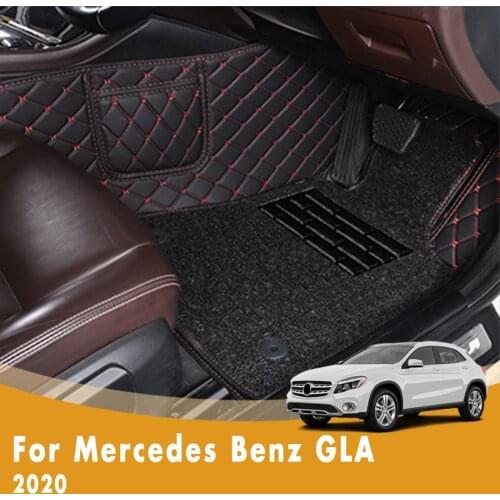 RHD Car Floor Mats For Mercedes Benz GLA 2020 Double Layer Wire Loop Car Accessories Interior Foot Pad Front And Rear Carpets