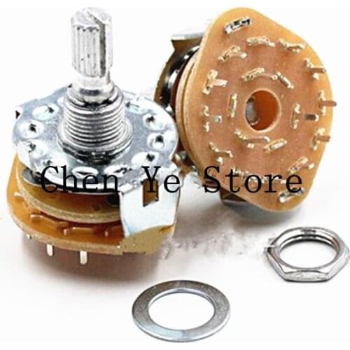 Free Shipping10PCS RS25 6mm Knurl Shaft Panel Mount 1P11T 2P4T 2P5T 2P6T 3P3T 3P4T 4P3T Rotary Band Switch Selector