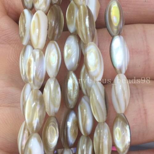 Free shipping 5x11mm Mother of pearl Shell Rice Women Men Spacers Beads Strand 15" FG8216