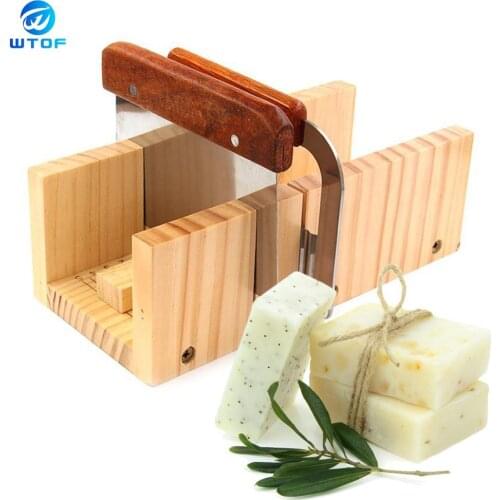 Household Wooden Soap Cutter Box Pine Material Balancing Apparatus Accurate Wire Cutting Adjustable Front Board Come With Cutter