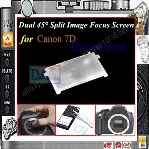 Dual 45 degree Split Image Focus Focusing Screen For Canon 7D PR123