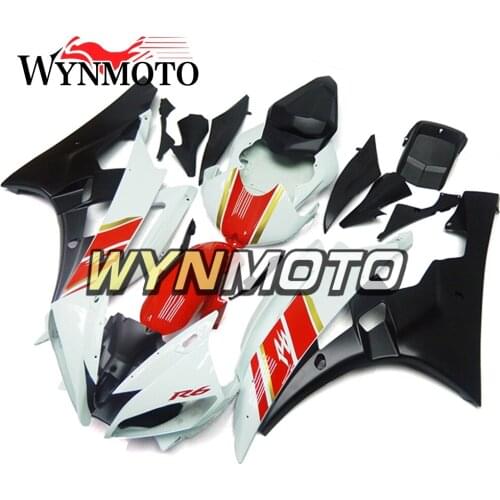 Complete White Black Red Fairings Kit For Yamaha R6 2006-2007 06 07 Year Injection ABS Plastics Motorbike Panels Bodywork Frames