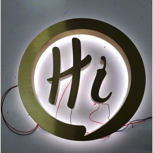 Pin-mounted hot pot backlit golden painted led channel letter mall wholesale