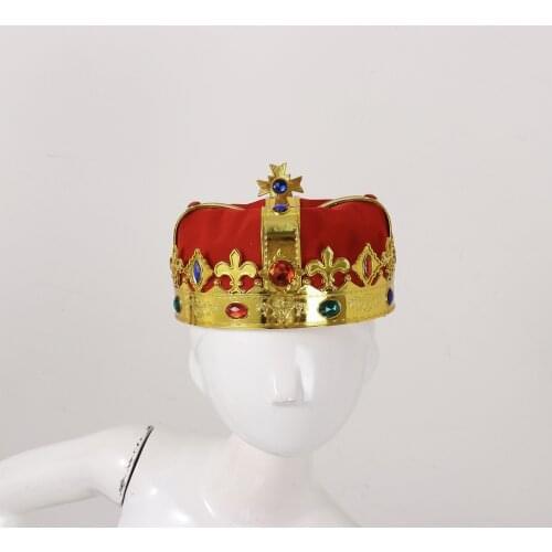King Crown Hat Halloween Stage Show Masquerade Decoration Cosplay Props Luxury Emperor Hat For Kids Boys Birthday Party Hat