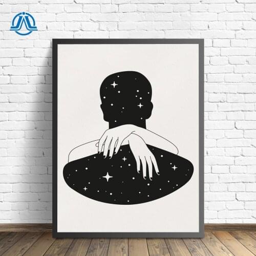 Cosmic Love Posters and Prints Abstract Home Decoration Nordic Canvas Painting on The Wall Couple Wall Pictures for Living Room
