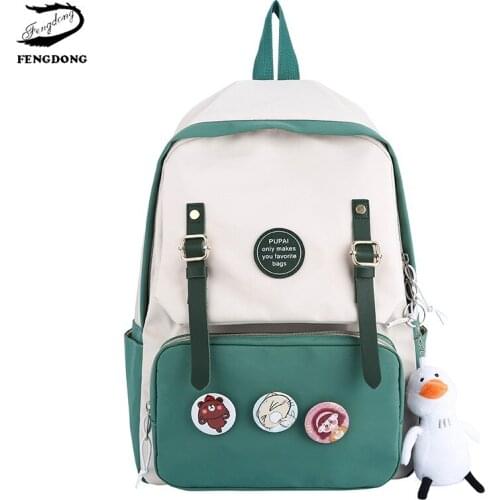 Fashion Nylon Harajuku Backpack Kawaii Girl School Bag Cute Lady Backpacks Simple Casual Rucksack 2021