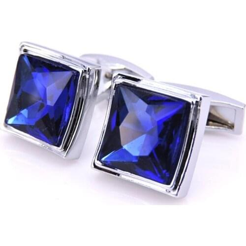 DY French mens fashion Cufflinks quality blue crystal Cufflinks for mens luxury jewelry