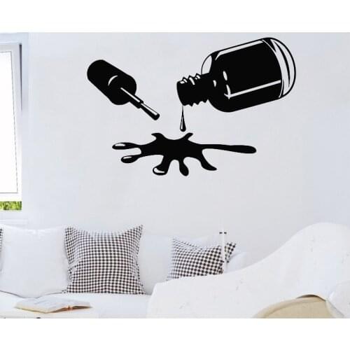 Nails Wall Decal Beauty Girl Manicure Hands Beauty Salon Vinyl Wall Sticker Art Murals Waterproof Removable Wallpaper Decoration