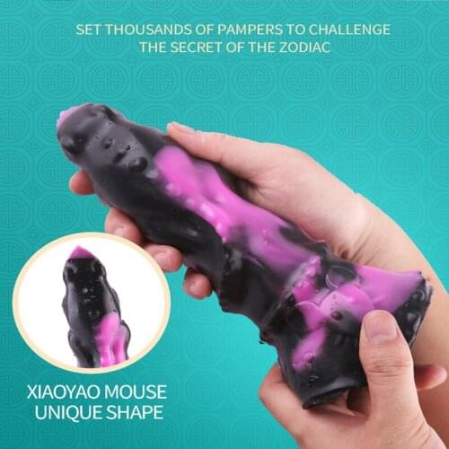 New Huge Mouse Dildo Female Masturbation Realistic Large Animal Penis Thick Dildo With Suction Cup Sex Toys For Woman Sex Shop