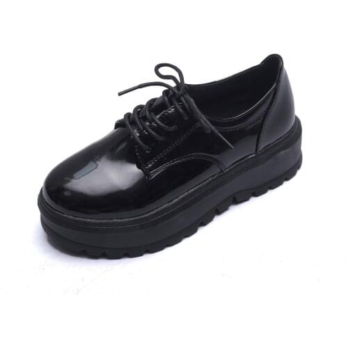 New British wind womens shoes retro platform high heel wild thick casual student shoes