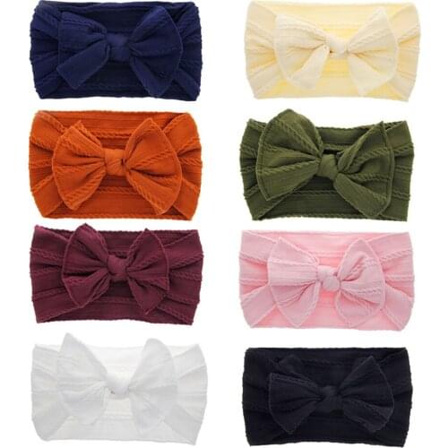 Big Bow Headband Kid Girls Stretch Headwraps Toddler Headwrap DIY Stretch Fabric Children Accessories Over Sized Bow Kids Turban