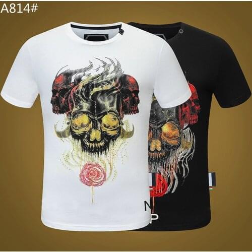 PP SKULL T-shirt Mens Short Sleeve Round Neck Tops Sports Style 3D Diamond Color Printing Mens T-shirt