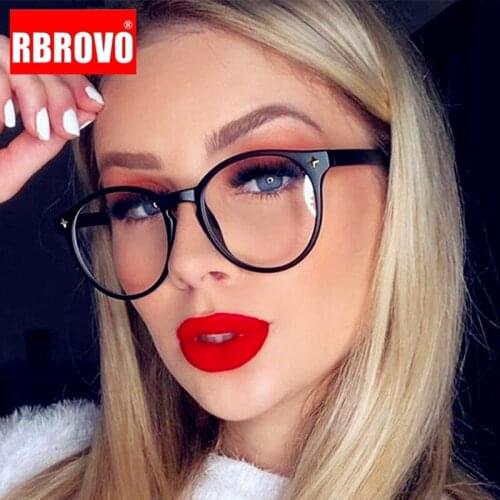 RBROVO Round Glasses Frame Women Retro Eyeglasses Frame Women Clear Lens Glasses Womens Eyeglasses Luxury Optical Frame Oculos