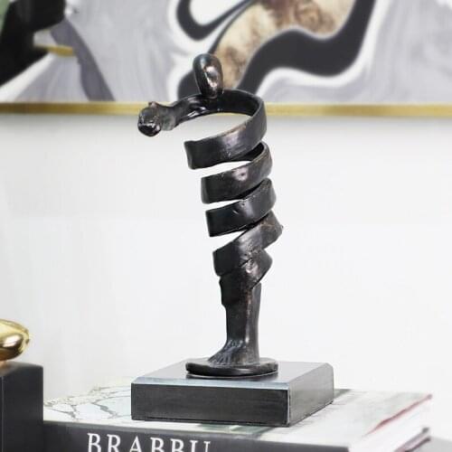 MODERN TWISTED ABSTRACT HANDSHAKE FIGURES STATUE CRAFT HOOM ACCESSORIES DESK MARBLE ART SCULPTURE DESKTOP LAYOUT ORNAMENT