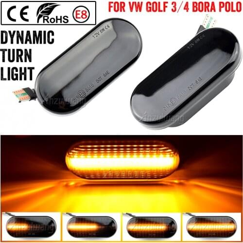 For VW Golf 3 4 MK3 Jetta MK4 Bora Passat 3B Polo 6N 9N Sharan Vento Side Fender Warning Indicator LED Dynamic Turn Signal Light
